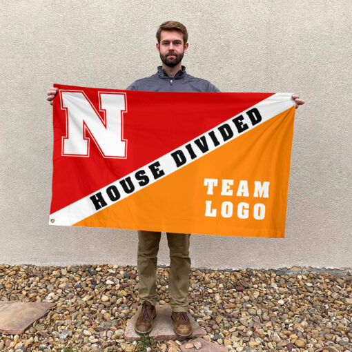 Huskers vs Custom Team House Divided Flag, Custom Split Flag