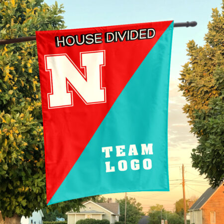 Huskers vs Custom Team House Divided Flag, Custom Team Flag