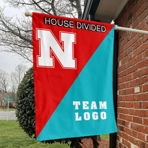 Huskers vs Custom Team House Divided Flag, Custom Team Flag