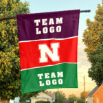 Huskers vs Custom Team House Divided Flag, Custom Two Team Flag