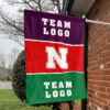 Huskers vs Custom Team House Divided Flag, Custom Two Team Flag