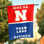Huskers vs Custom Team House Divided Flag, NCAA College Flag