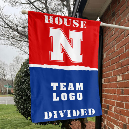 Huskers vs Custom Team House Divided Flag, NCAA College Flag