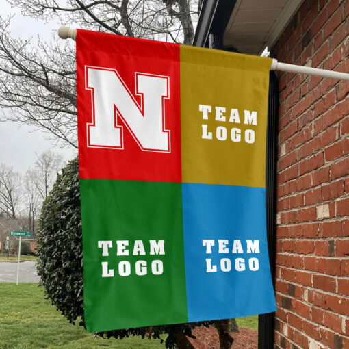 Huskers vs Custom Team House Divided Flag, NCAA College Rivalry Flag