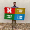 Huskers vs Custom Team House Divided Flag, NCAA College Rivalry Flag