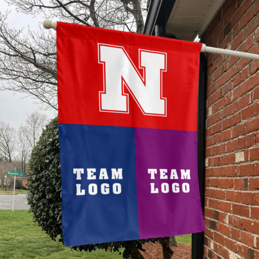 Huskers vs Custom Team House Divided Flag, NCAA Game Day Flag