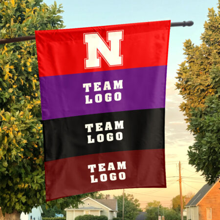 Huskers vs Custom Team House Divided Flag, NCAA Rival Flag