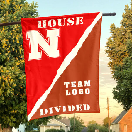 Huskers vs Custom Team House Divided Flag, NCAA Rivalry Flag