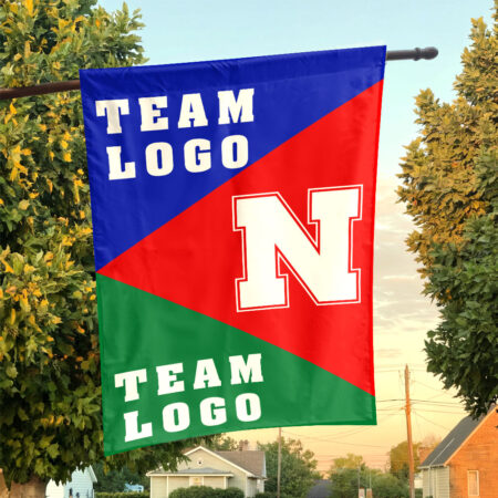 Huskers vs Custom Team House Divided Flag, NCAA Spirit Flag