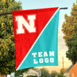 Huskers vs Custom Team House Divided Flag, NCAA Split Flag