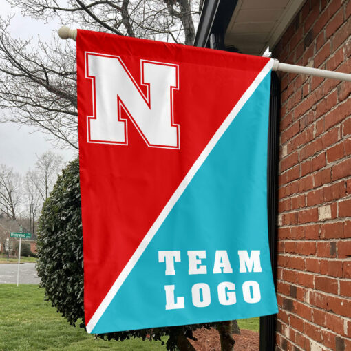 Huskers vs Custom Team House Divided Flag, NCAA Split Flag