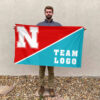 Huskers vs Custom Team House Divided Flag, NCAA Split Flag