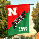 Huskers vs Custom Team House Divided Flag, NCAA Team Flag