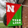 Huskers vs Custom Team House Divided Flag, Personalized College Flag