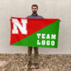 Huskers vs Custom Team House Divided Flag, Personalized College Flag