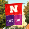 Huskers vs Custom Team House Divided Flag, Personalized Game Day Flag