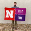 Huskers vs Custom Team House Divided Flag, Personalized Game Day Flag
