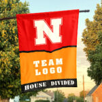 Huskers vs Custom Team House Divided Flag, Personalized House Flag