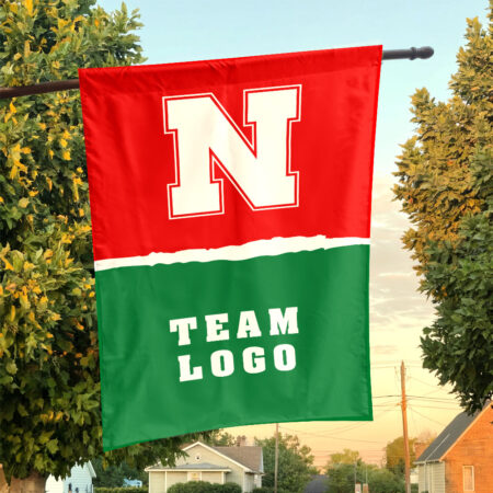 Huskers vs Custom Team House Divided Flag, Personalized NCAA Flag