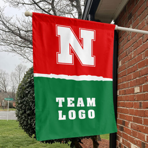 Huskers vs Custom Team House Divided Flag, Personalized NCAA Flag