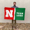 Huskers vs Custom Team House Divided Flag, Personalized NCAA Flag