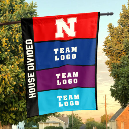Huskers vs Custom Team House Divided Flag, Personalized Rival Flag