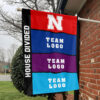 Huskers vs Custom Team House Divided Flag, Personalized Rival Flag