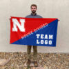 Huskers vs Custom Team House Divided Flag, Personalized Split Flag