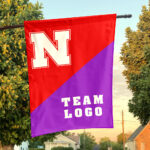 Huskers vs Custom Team House Divided Flag, Personalized Team Flag