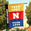 Huskers vs Custom Team House Divided Flag, Personalized Two Team Flag