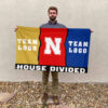 Huskers vs Custom Team House Divided Flag, Personalized Two Team Flag
