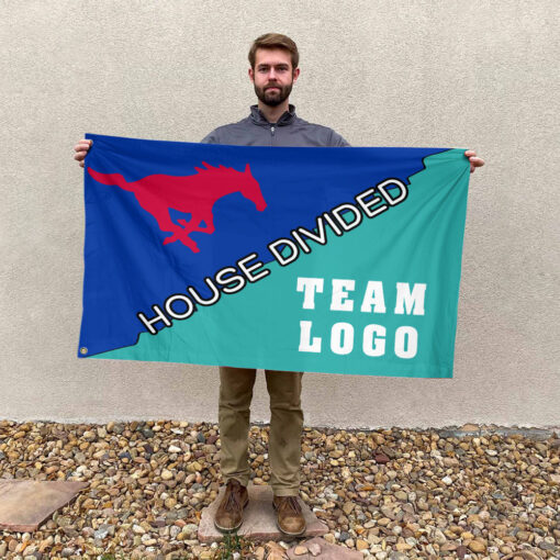 Mustangs vs Custom Team House Divided Flag, College Custom Flag