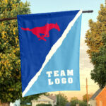Mustangs vs Custom Team House Divided Flag, Custom College Flag