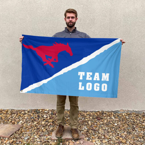Mustangs vs Custom Team House Divided Flag, Custom College Flag