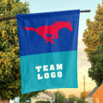 Mustangs vs Custom Team House Divided Flag, Custom NCAA Flag