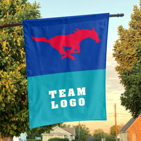 Mustangs vs Custom Team House Divided Flag, Custom NCAA Flag