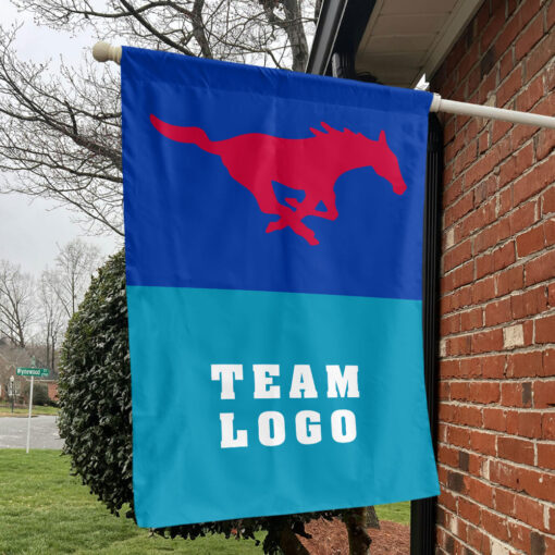 Mustangs vs Custom Team House Divided Flag, Custom NCAA Flag