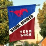 Mustangs vs Custom Team House Divided Flag, Custom Rivalry Flag