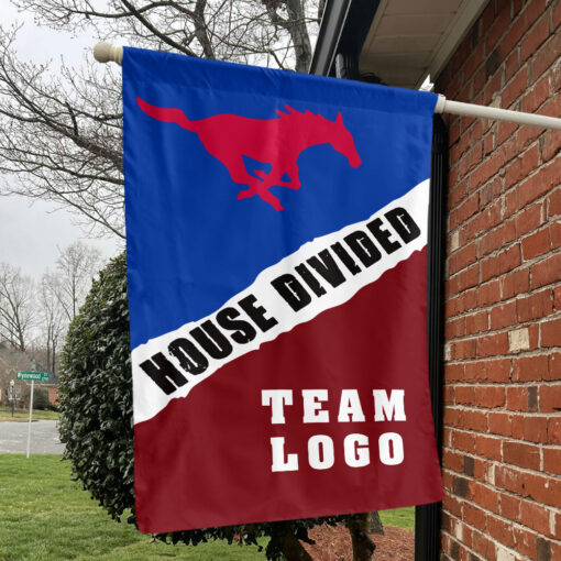 Mustangs vs Custom Team House Divided Flag, Custom Rivalry Flag