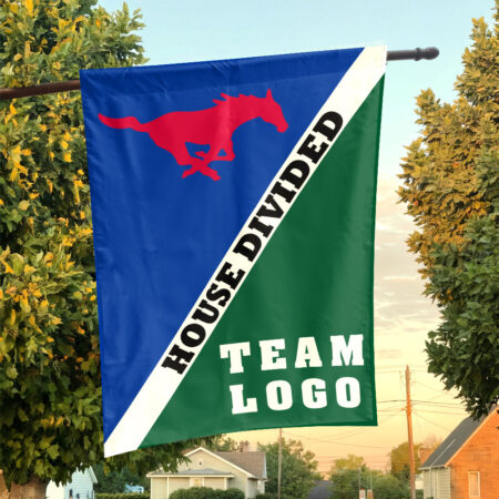 Mustangs vs Custom Team House Divided Flag, Custom Split Flag