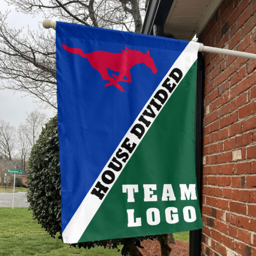 Mustangs vs Custom Team House Divided Flag, Custom Split Flag