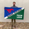 Mustangs vs Custom Team House Divided Flag, Custom Split Flag