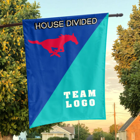 Mustangs vs Custom Team House Divided Flag, Custom Team Flag