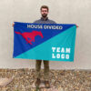 Mustangs vs Custom Team House Divided Flag, Custom Team Flag