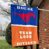 Mustangs vs Custom Team House Divided Flag, NCAA College Flag