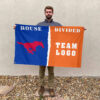 Mustangs vs Custom Team House Divided Flag, NCAA College Flag