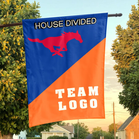Mustangs vs Custom Team House Divided Flag, NCAA Custom Flag