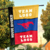 Mustangs vs Custom Team House Divided Flag, NCAA Two Team Flag