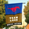 Mustangs vs Custom Team House Divided Flag, Personalized House Flag