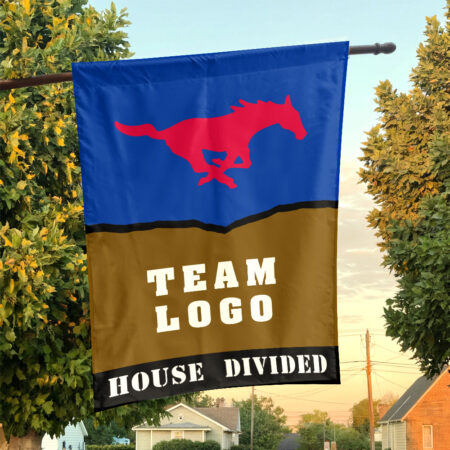 Mustangs vs Custom Team House Divided Flag, Personalized House Flag